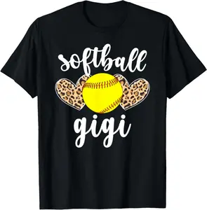 Softball Gigi Proud Gigi Of A Softball Player Gigi Summer Casual Shortsleeve Cotton T-Shirt