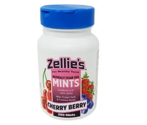 Zellie's | Xylitol Sugar Free Cherry Berry Breath Mints | Non-GMO, Low-Calorie, Gluten Free, Vegan & Kosher Mints (250 Count - Pack of 1)