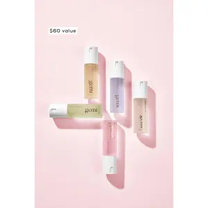 Gemi Full Collection | Gemi Beauty | Hand Sanitizer + Serum Spray Hand Sanitizer + Serum Spray | Hydrating K-Beauty Formula with Centella, Vitamin B5 & Green Tea | Kills 99.9% of Germs | 5 Pack