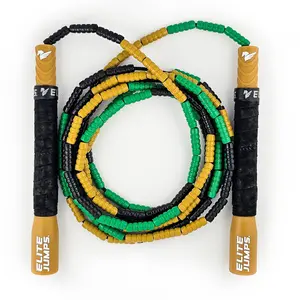Elite Jumps CAMO Freestyle Beaded Jump Rope for Cardio Training - Workout Jump Rope with Unbreakable Long Handles and Soft Beads - Designed for Beginners or Pros - Ideal Fitness
