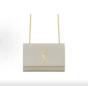 Pre-owned Yves Saint Laurent Saint Laurent YSL Kate Small White Gold Shoulder & Crossbody Bag