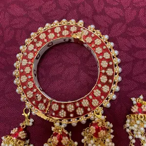 Traditional Meenakari Openable Bangles with Hanging Latkan for Ethnic Indian Wear men Women's Tennis Beaded Bracelets Trendy Jewellery Accessories