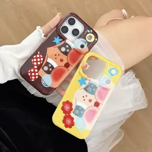 Double Color Glitter Cute Cry Baby Phone Case for iPhone 17 Pro Max, 16 Pro Max, 15 Pro Max, 14 Pro, 13 Pro, Fashion Women's Case