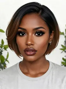 13x4 Lace Pixie Human Hair Wig for Women, Short Straight Bob Cut, 8 Inch 150% Density, Elegant Style for Party or Casual Wear, Pixie Cut Wigs