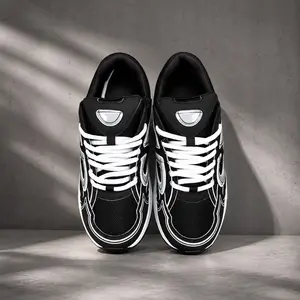 club soccer cleats All-Black Streetwear Daily Sneakers  Black Outline Retro Casual Basketball Shoes Unisex