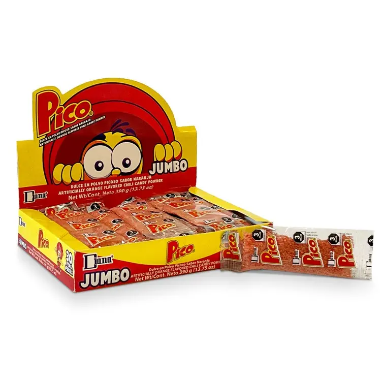 PICO DIANA BOX DULCE EN POLVO POWDER CANDY ORANGE FLAVORED CHILI JUMBO 30CT