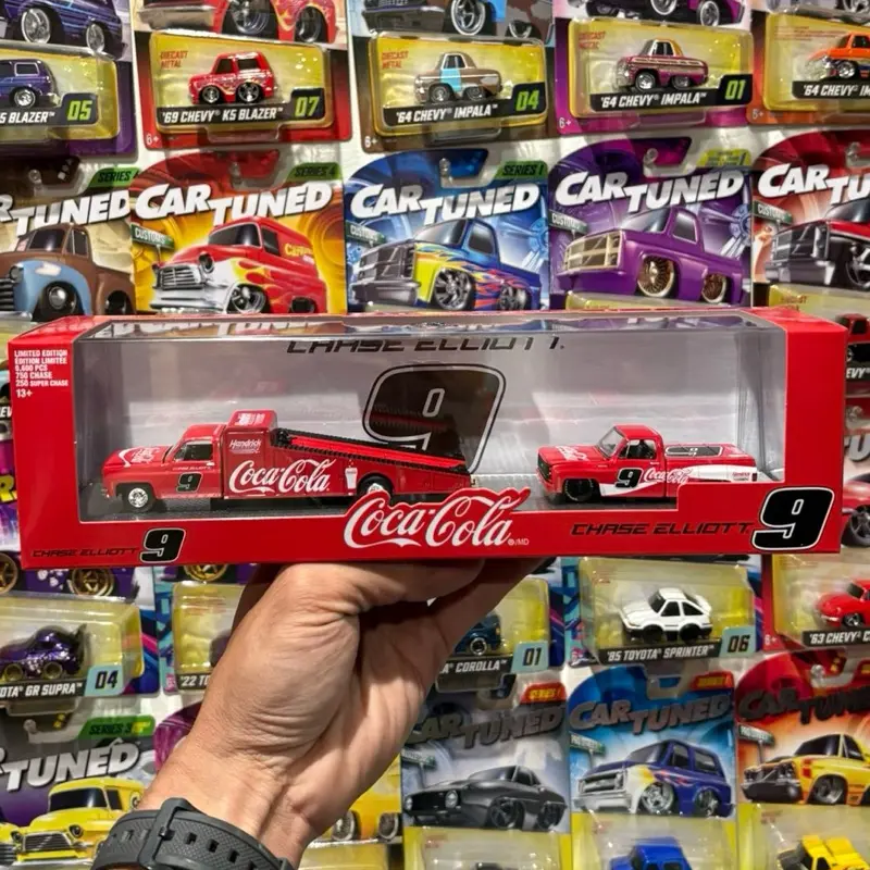 M2 Chevy Hauler truck and Cheyenne Super Diecast car Chase Elliott Coke set 1:64 scale