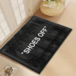Velvet Fun "remove Shoes" Mat, Non-Slip Indoor Outdoor Rug, Door Mat for Kitchen, Bathroom, and Home Decor, Kitchen Floor Mat, Low Pile Rugs