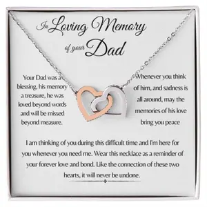 In Loving Memory of Your Dad Interlocking Hearts Necklace