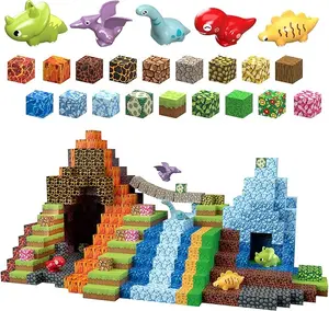 205PCS Dinosaur Magnetic Blocks tiles Build 3D Dino World. For Ages 3+. STEM Sensory building Toy Creativity Play Imaginative