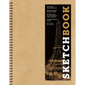 Sketchbook 8.5 x 11" Kraft Spiral Hardcover Mixed Media Sketchbook for Drawing