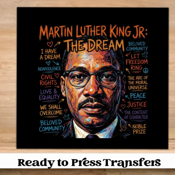 The Dream Black History Half Tone DTF Transfer | Ready to Preass Tshirt Transfers