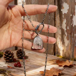 Crystal Ghost Necklace Reiki Chakra Healing 20inch Energy Balance Spiritual Jewelry Daily Wear