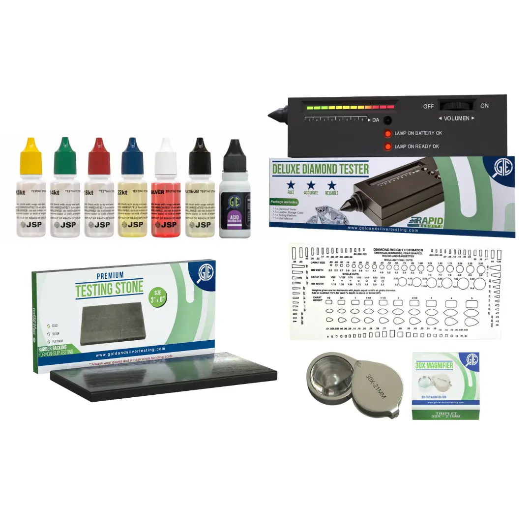 Gold Silver Jewelry Test Kit 10K 14K 18K 24K Digital Scale Diamond Tester Acid Authenticity Distinguish