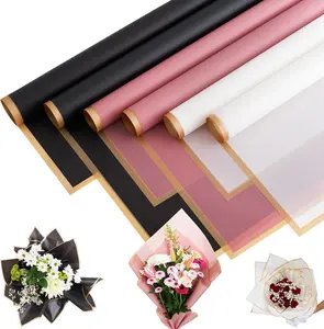 24 Sheet Flower Wrapping Paper - Bouquet Wrapping Paper - Black, Dark Pink, White - Papel Coreano Para Flores