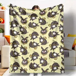 Cute Black Pig Pattern Flannel Blanket Cartoon Animal Print Design Soft Warm Lightweight Breathable Cozy Throw Perfect for Sofa Bedroom Office Travel Gift and Home Décor Use tiktokshopspringglowup