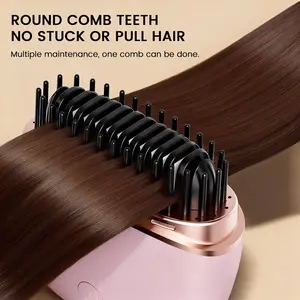 Portable mini cordless hair straightener, includes mirror, leaves hair shiny and smooth, gentle on the scalp, Type-C charging, convenient to carry, ideal for Christmas.