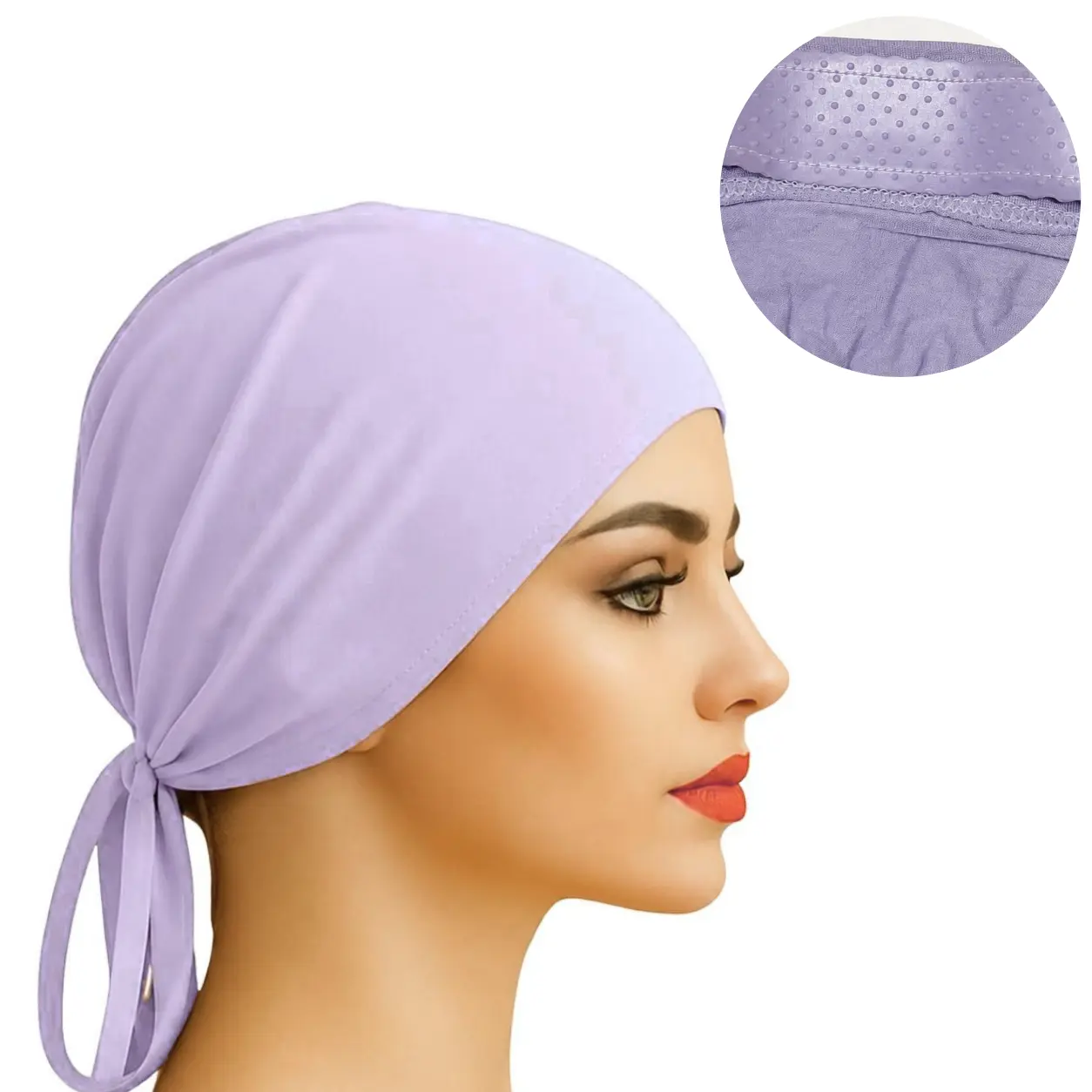 The ULTRA Grip Cap – LILAC | Non-Slip Undercap/Turban with Silicone Grip & Tie-Back by Get A Grip