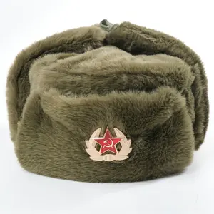 1 Ushanka Hat with Ear Flaps and Soviet Emblem, Lei Feng Hat, Russian Full- Warm Hat for Winter Cold Protection, Essential for Outdoor Activities, Hiking, and Exploration in Winter, Christmas Gift, New Year Gift