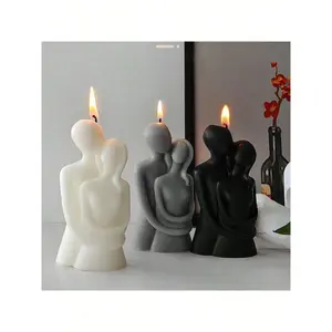 1 piece Embrace handmade candle, suitable as a wedding gift, festival, Valentine's Day, Tea Party Candles, romantic scented candle for photography, bedroom decoration, handcrafted couple hugging shape, proposal candle, Candles Scented