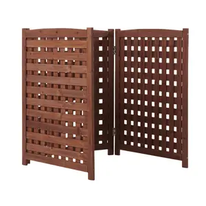 ARCH 3-Panel Outdoor Air Conditioner Fence Screen, Outside Wood Privacy Fence, 32" W x 38" H