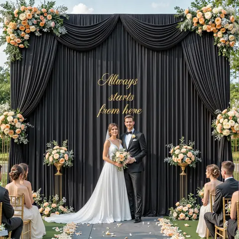 6pcs Solid Ivory Wrinkle-Free Polyester Backdrop Curtain Sets - 5x7ft/59x118in, Quick Setup, Soft Drapes, Full Coverage, LED Light/Balloon Arches/Fairy Garland Compatible, Party Decoration Supplies for Weddings, Photos, Holiday Home Use