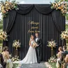 6pcs Solid Ivory Wrinkle-Free Polyester Backdrop Curtain Sets - 5x7ft/59x118in, Quick Setup, Soft Drapes, Full Coverage, LED Light/Balloon Arches/Fairy Garland Compatible, Party Decoration Supplies for Weddings, Photos, Holiday Home Use