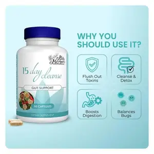 Mila McAnner 15 Day Cleanse Gut and Colon Support Caffeine Free Advanced Formula with Senna Cascara Sagrada Psyllium Husk Non-GMO Probiotics