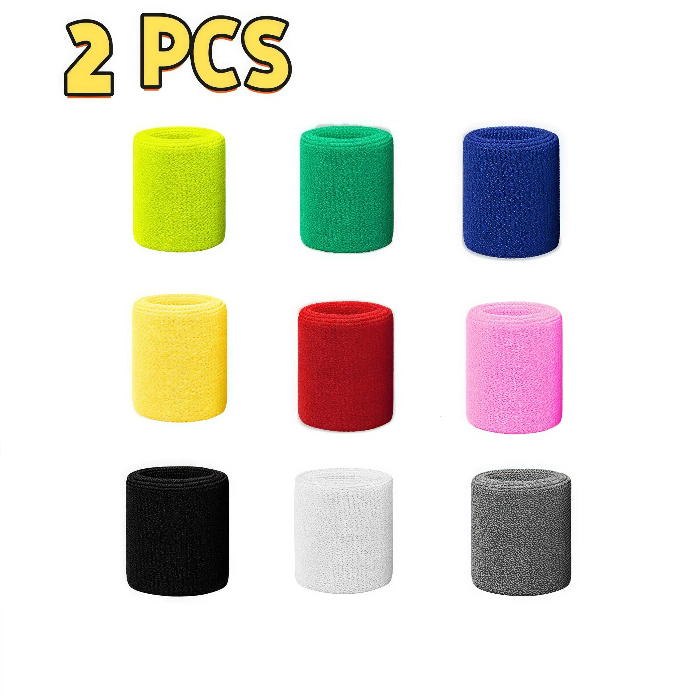 Sports Wristband, 2 Counts/set Active Sweat Absorbing Breathable Wristband for Men & Women, Sports Wristband for Tennis, Basketball, Football, Volleyball, Sports Accessories, Training