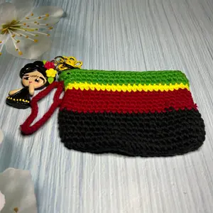 Artisan Hand Woven Small Coin Bag from Mexico, Frida Kahlo Keychain, Unique Gift for Her, Handmade Mexican Coin Purse