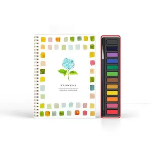 Watercolor Workbook for Beginners, SpiralBound Floral illustration, CreativeColoring Watercolor Book, Art Supplies Coloring Kit for Teenagers