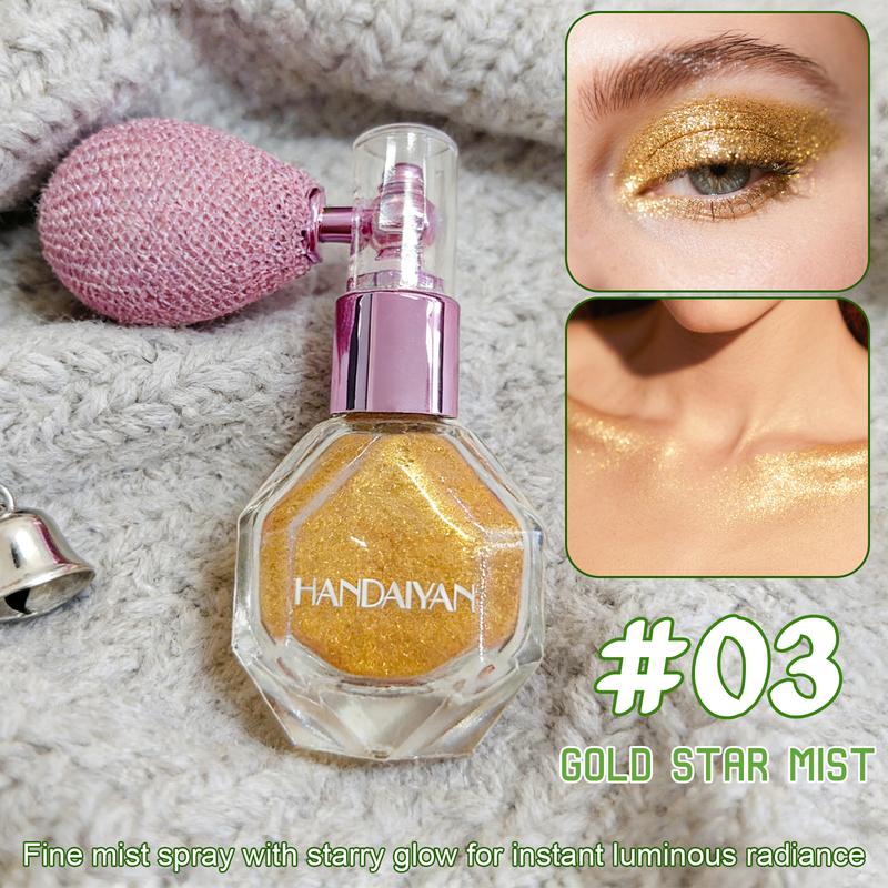 Hair and Body Glitter Spray，Not Sticky Sparkle Body Highlighter，for Clothes, Festival Rave Prom Loose Sparkle