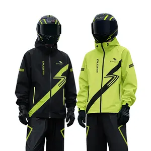 Men's Heavy Duty Waterproof Rain Suit Jacket & Pants Full Body Protective Rain Gear for Motorcycle Riders