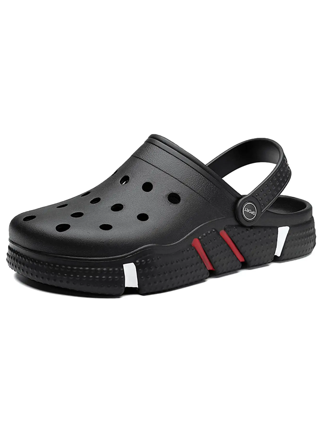 Men's Summer 2024 New Fashion Solid Color Platform Clogs, Casual Comfortable Breathable and Non-slip Slippers for Vacation, Trendy Versatile Soft-sole