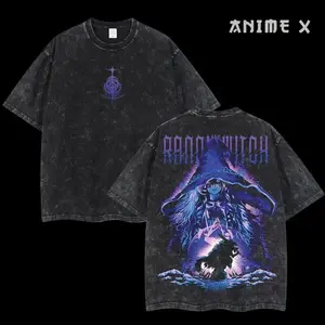 BelleHeaven  [FS] Retro Limited Vintage Elden Ring Collection Ver.4 - Elden Ring Anime Double Printed  Washed Tee Unisex Oversize Anime Manga Acid Washed Lightweight Cotton T-Shirt Gift For Anime Fan Lover