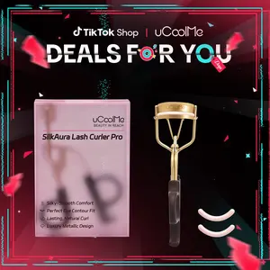 uCoolMe Silkaura Pro Silicone Eyelash Curler - Luxury Metallic Beauty Tool with Silky Smooth Comfort, Perfect Eye Contour Fit, Lasting Curl, Single Item, Silicone Lash Curler
