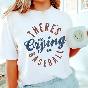 Baseball Tee, There’s No Crying in Baseball Shirts, Baseball Mom Shirt, Game Day Outfit, Relaxed Fit, Casual Style
