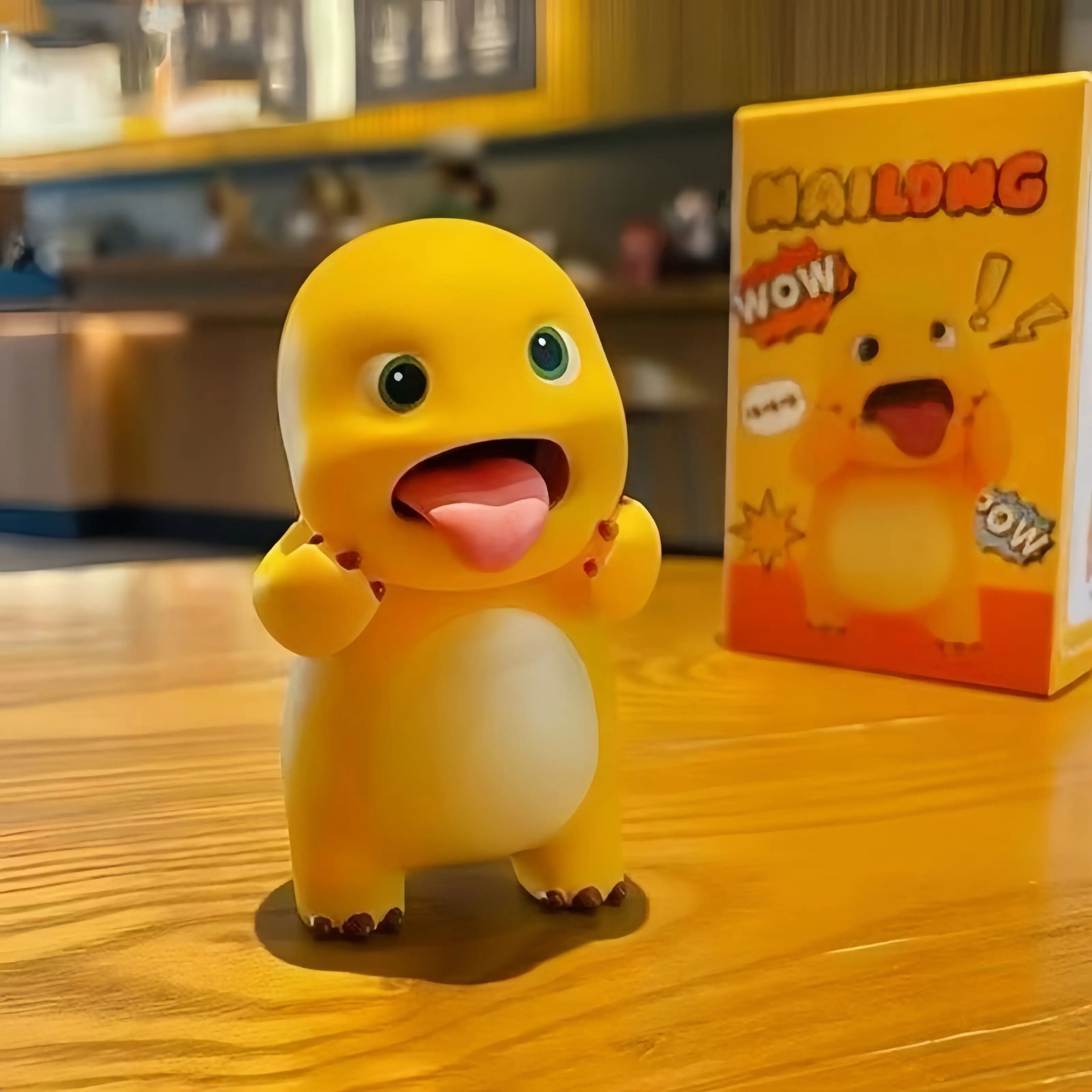 Cute Yellow Dinosaur Collectible Figures - Glowing Mini Cartoon Dragon Toys, Complete Set, Stress-Relieving Desk Decor, Anime Fans Gift, Children's Holiday Present, Office Handheld Accessory
