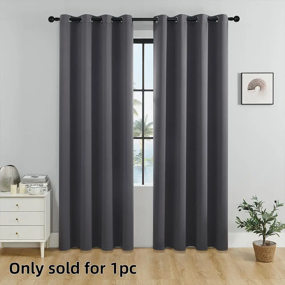 Solid Color Short Curtain, 1 Count Window Privacy Curtain, Blackout Curtains for Bedroom, Curtains Living Room, Decorative Curtain for Home, Home Deco