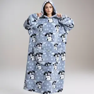 Extra Large Wearable Fleece Blanket Hoodie for Women and Men - Super Warm and Cozy with Sleeves and Pockets