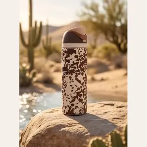 Owala FreeSip 24oz Cow Girl Limited Edition Leak-Proof Stainless Steel Water Bottle Cow Print Viral Gift
