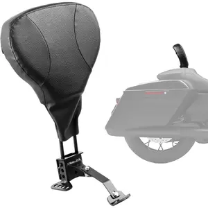 VEVOR Motorcycle Backrest Sissy Bar, Compatible with Harley Touring Models 2009-2024 with One-piece Slotted Seat, Street Glide Road Glide Road King, Adjustable Height Detachable Rider Backrest, Black