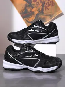Men's Sporty Lace Up Badminton Shoes, Professional Training Competition Shoes, Tennis Shoes, Sports Shoes for Men