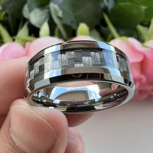 1pcGray8mmStainlessSteelRing-ForMen&Women-Valentine'sDayGiftTitaniumWeddingBand
