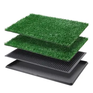 [Large Dog Grass Pad] 2 Packs Dog Grass Pad With Tray Large - Indoor Dog Litter Box, Dog Potties For Apartment And Patio Training