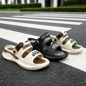 Men's Sport Slides with Adjustable Strap - Non-Slip Thick Sole Sandals for Summer Walking Shoes Casual