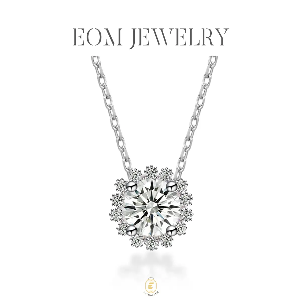 Moissanite 1ct Sunflower Pendant Necklace Silver-Plated Flower Pendant Elegant Jewelry Perfect Christmas Birthday Engagement Wedding Anniversary Gift