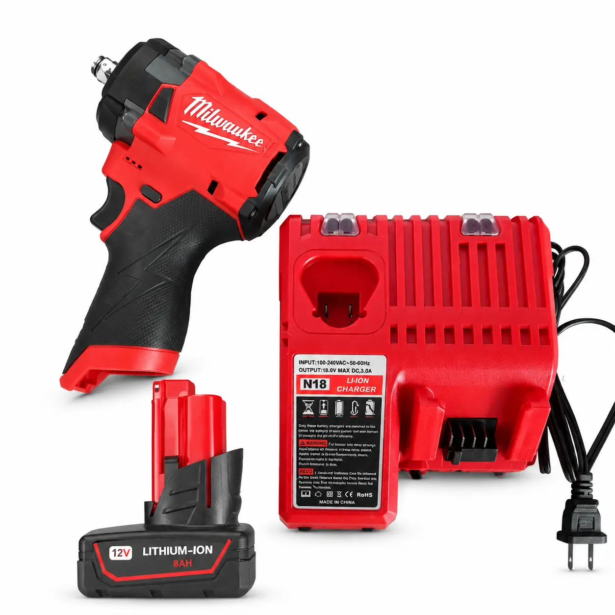 Milwaukee M12 1/2" 300NM Brushless Cordless Impact Drill– Includes M12 Charger, 12V 8Ah High-Capacity Battery, Tool Bag | Woodworking Screw Fastening, Self-Tapping Screw Installation in Metal Frames pocket screwdriver