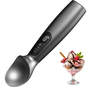 Heated Ice Cream Scoop, Electric Icecream Scooper with 3-Level Adjustable Heats - 120/140/160℉  for Hard Ice Cream, LED Display, 2600mAh Capacity, Rechargeable, Easy for Seniors & Kids