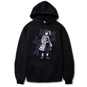 Casual Cool Anime Men Women Sweatshirts Demon Slayer Iguro Obanai Plus Size Hoodie Harajuku Unisex Graphic Printed Hooded VWX